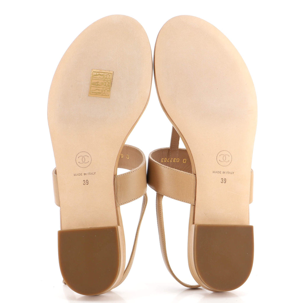 Women's Turnlock CC Thong Sandals Leather