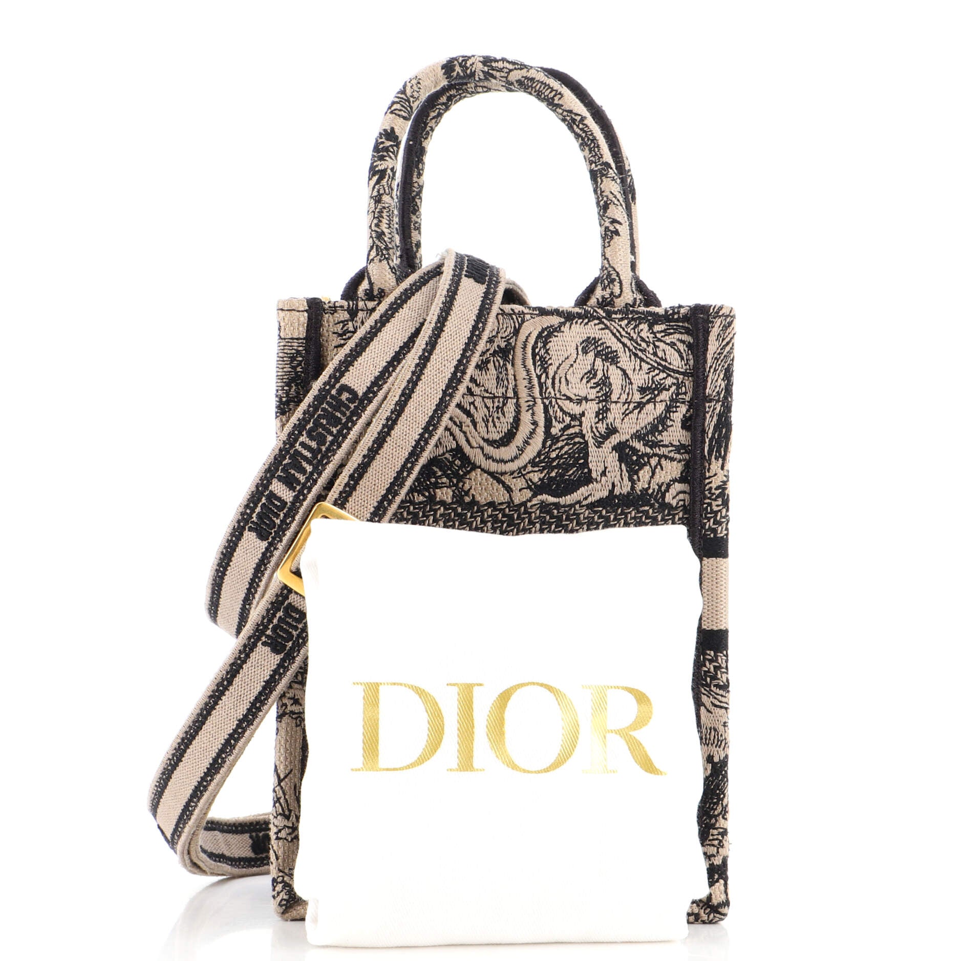 Book Tote Phone Bag Embroidered Canvas Mini