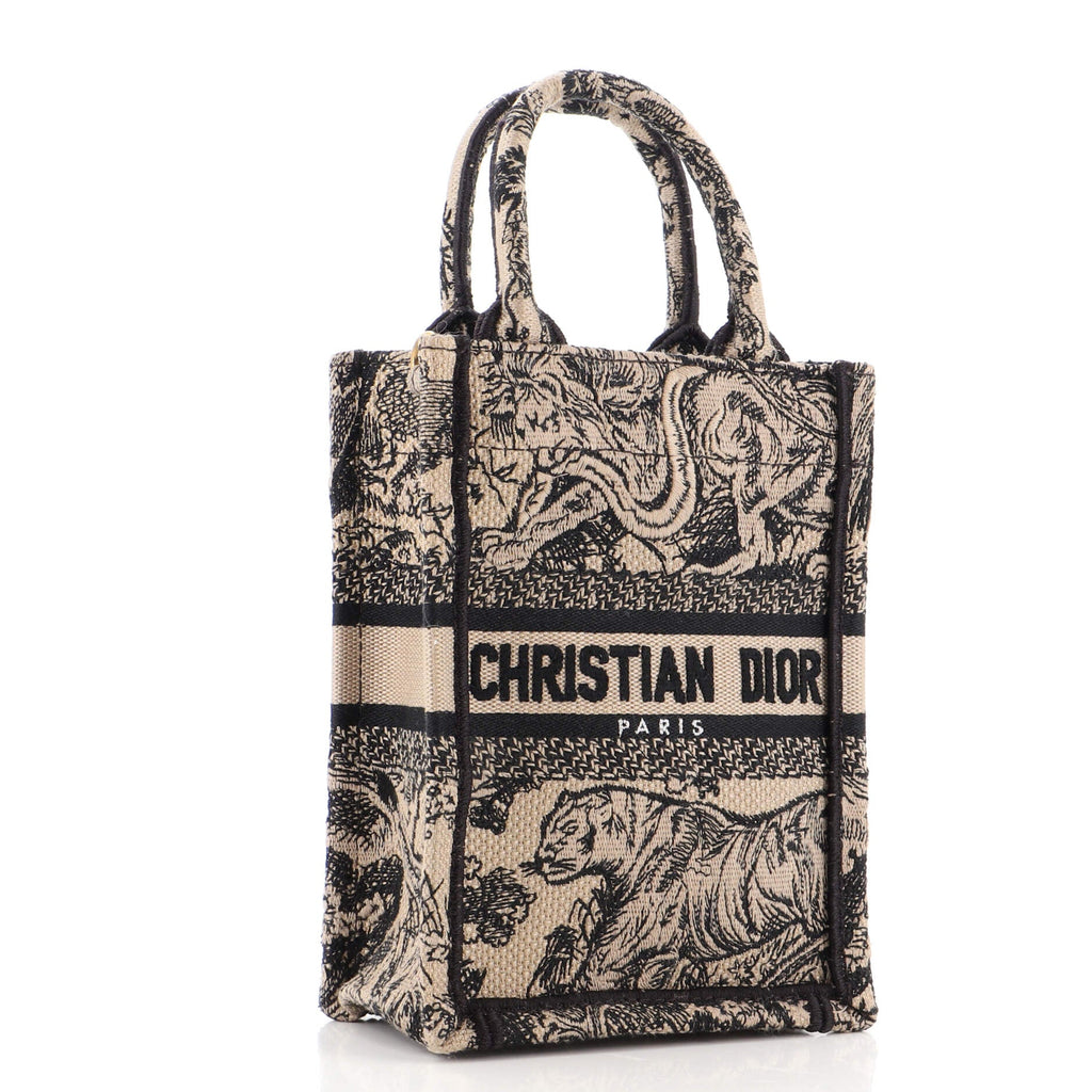 Book Tote Phone Bag Embroidered Canvas Mini