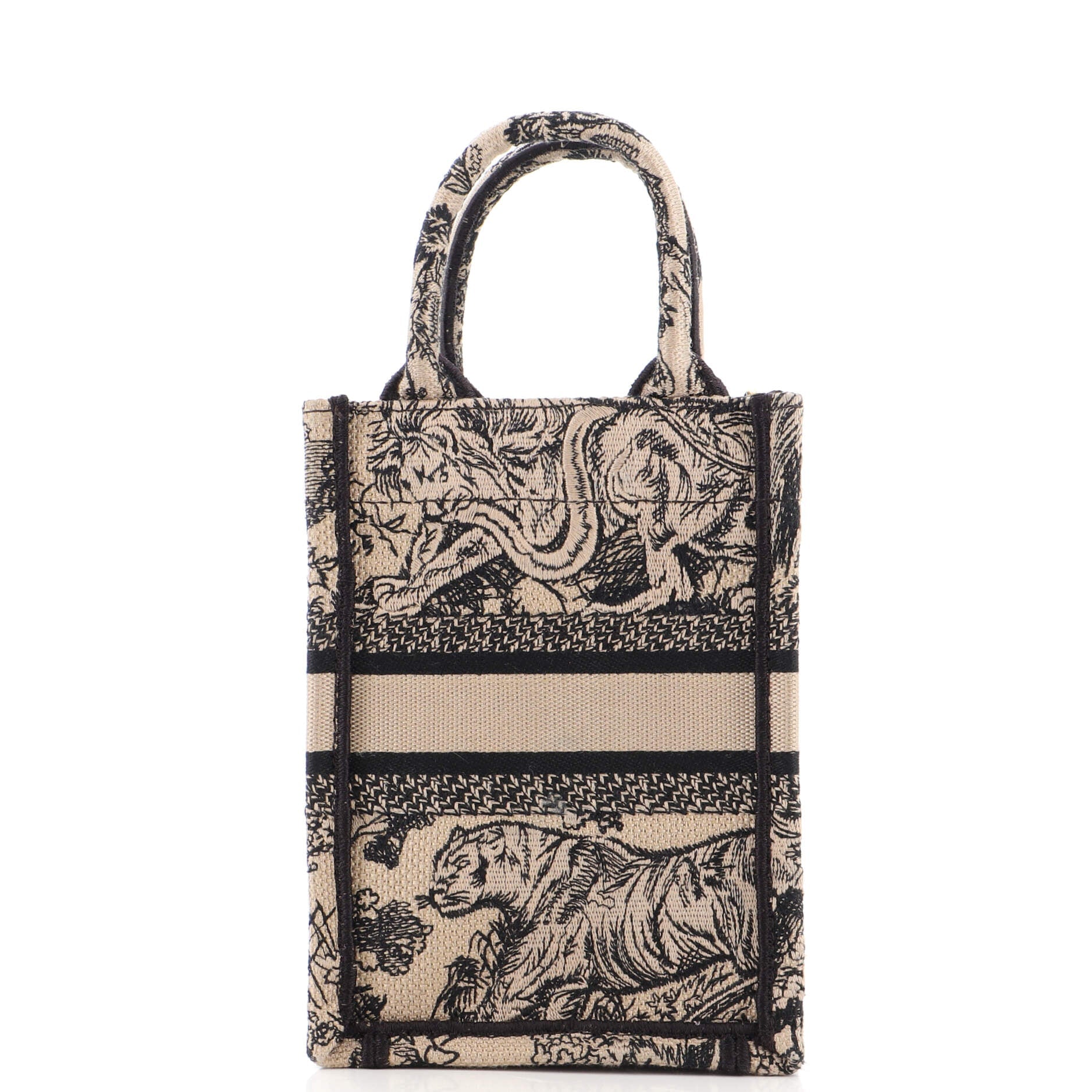 Book Tote Phone Bag Embroidered Canvas Mini