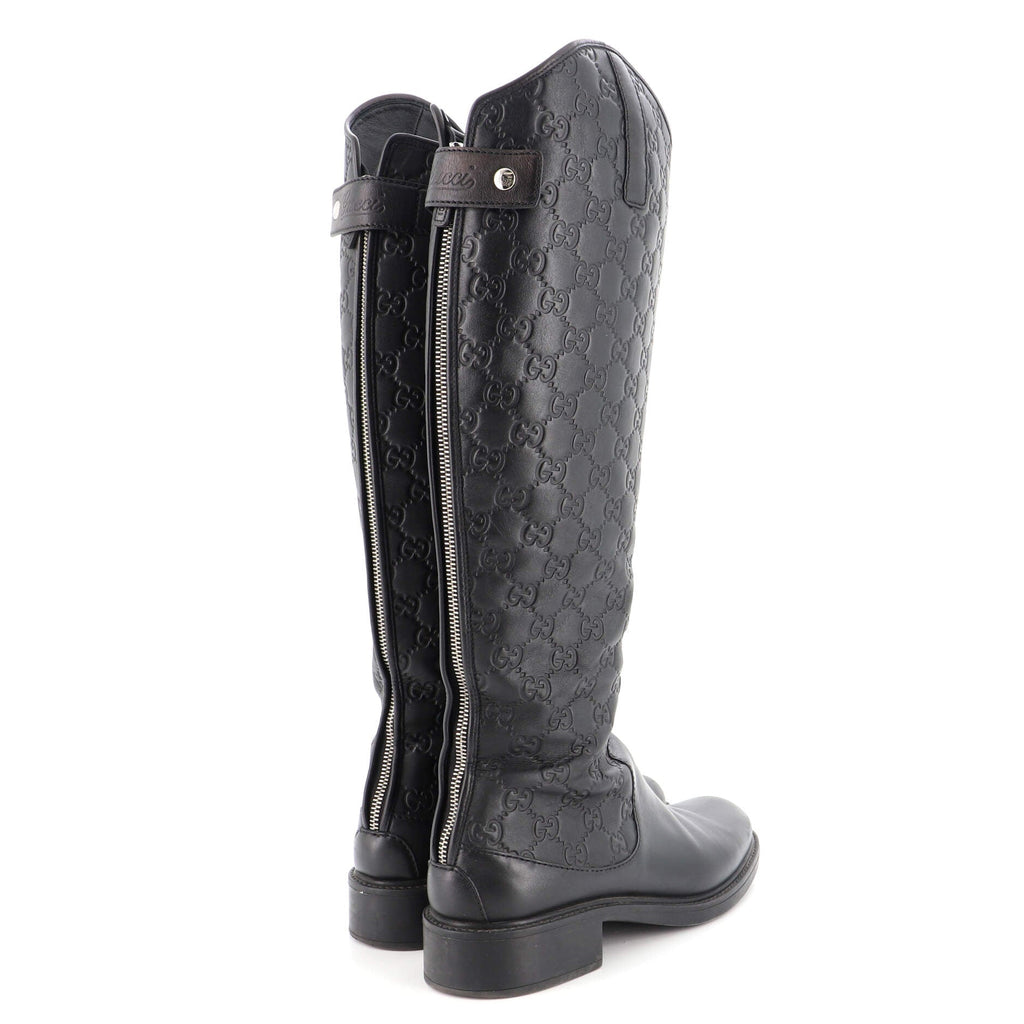 Women's Maude Knee High Riding Boots Guccissima Leather