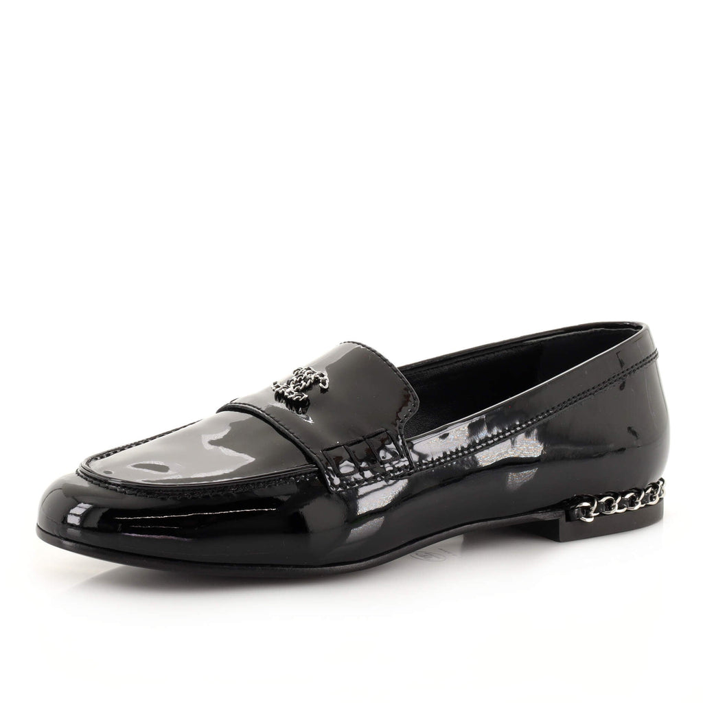 Women's Woven CC Chain Loafers Patent
