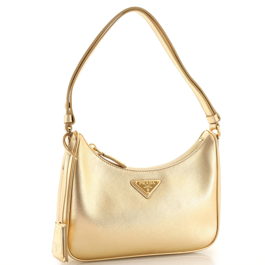 Adjustable Handle Zip Hobo Saffiano Leather Mini