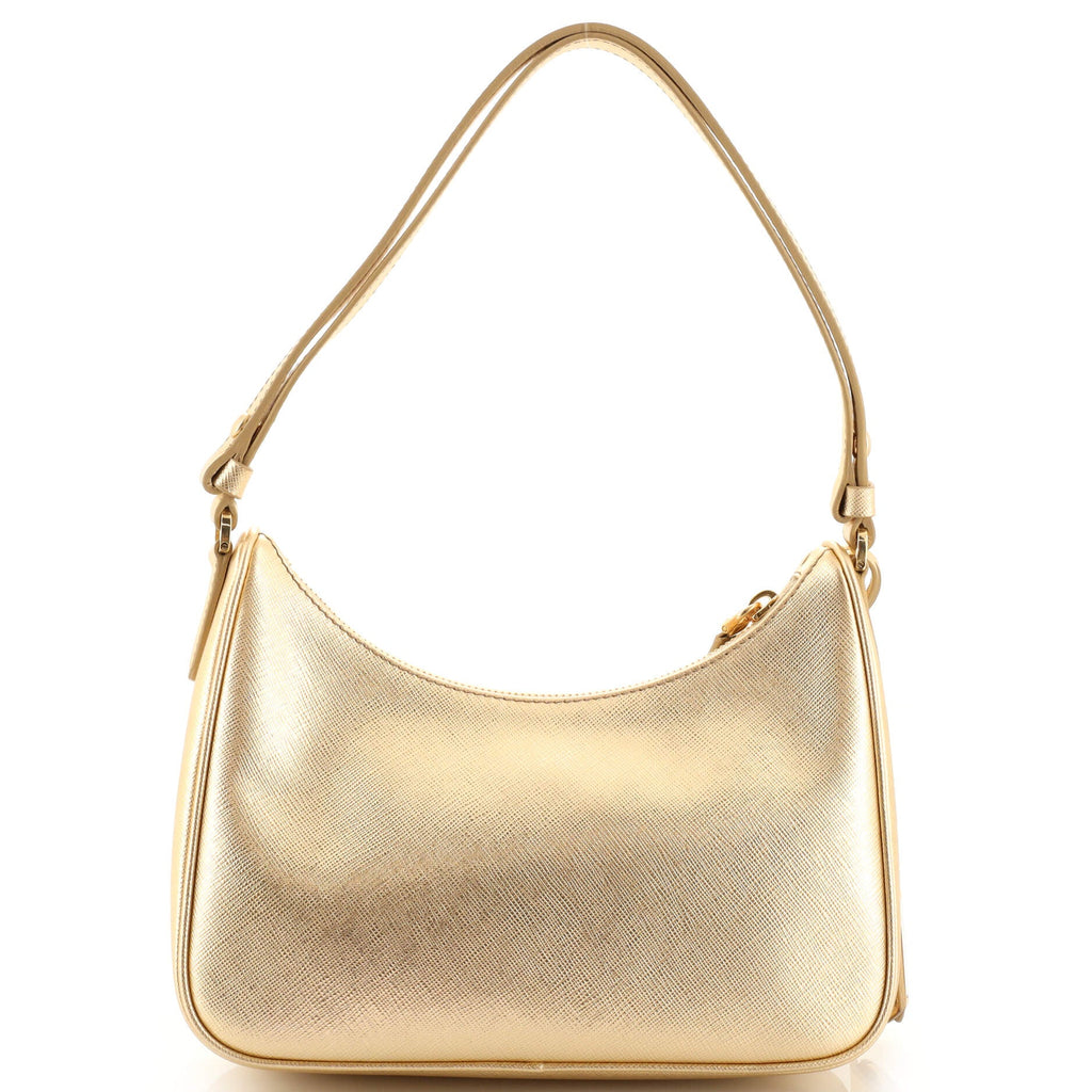 Adjustable Handle Zip Hobo Saffiano Leather Mini
