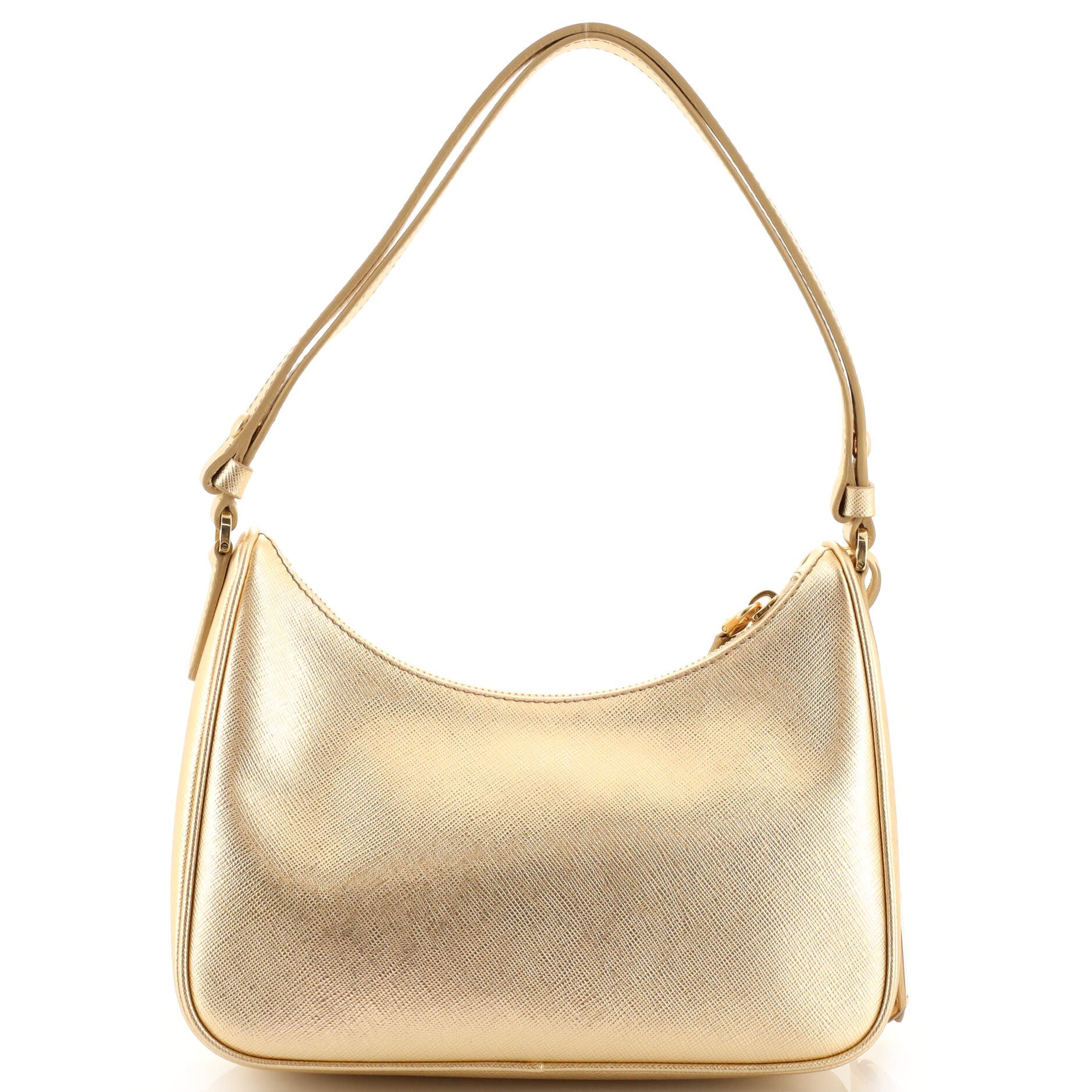 Adjustable Handle Zip Hobo Saffiano Leather Mini