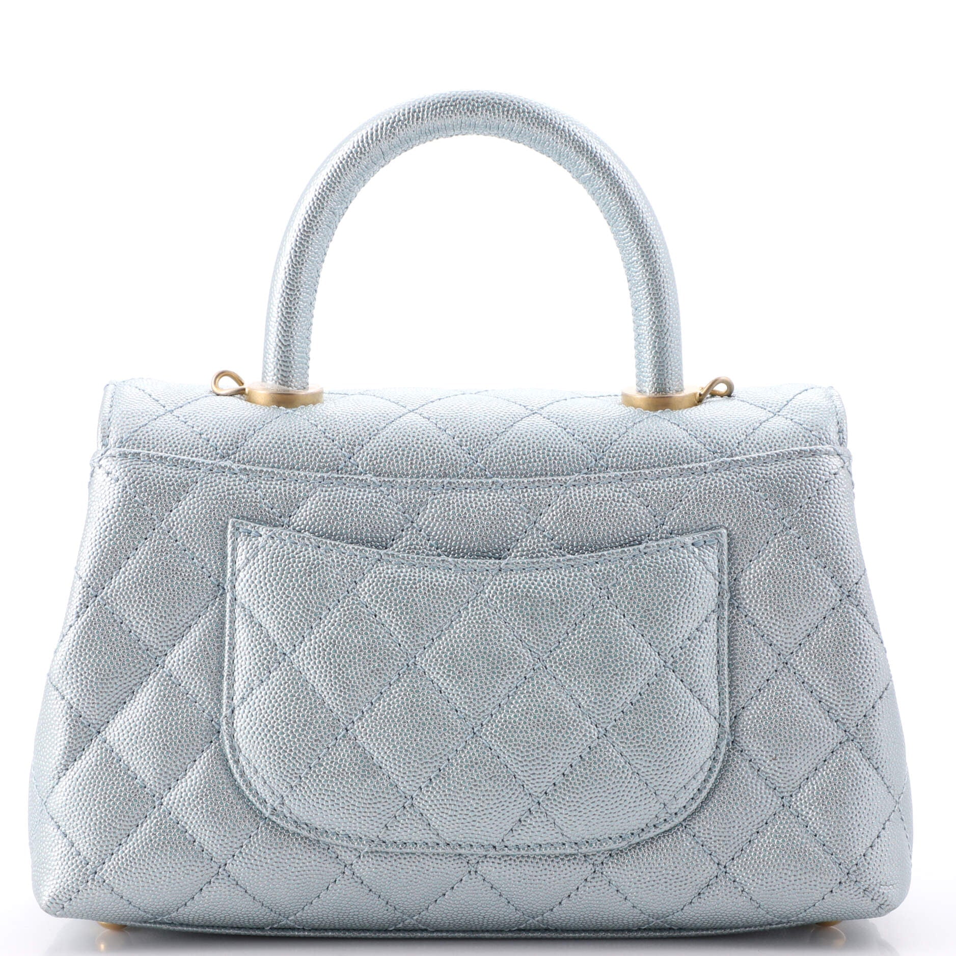 Coco Top Handle Bag Quilted Iridescent Caviar with Gradient Hardware Mini