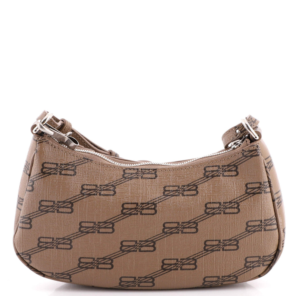 Le Cagole Giant Studs Shoulder Bag BB Monogram Coated Canvas Mini