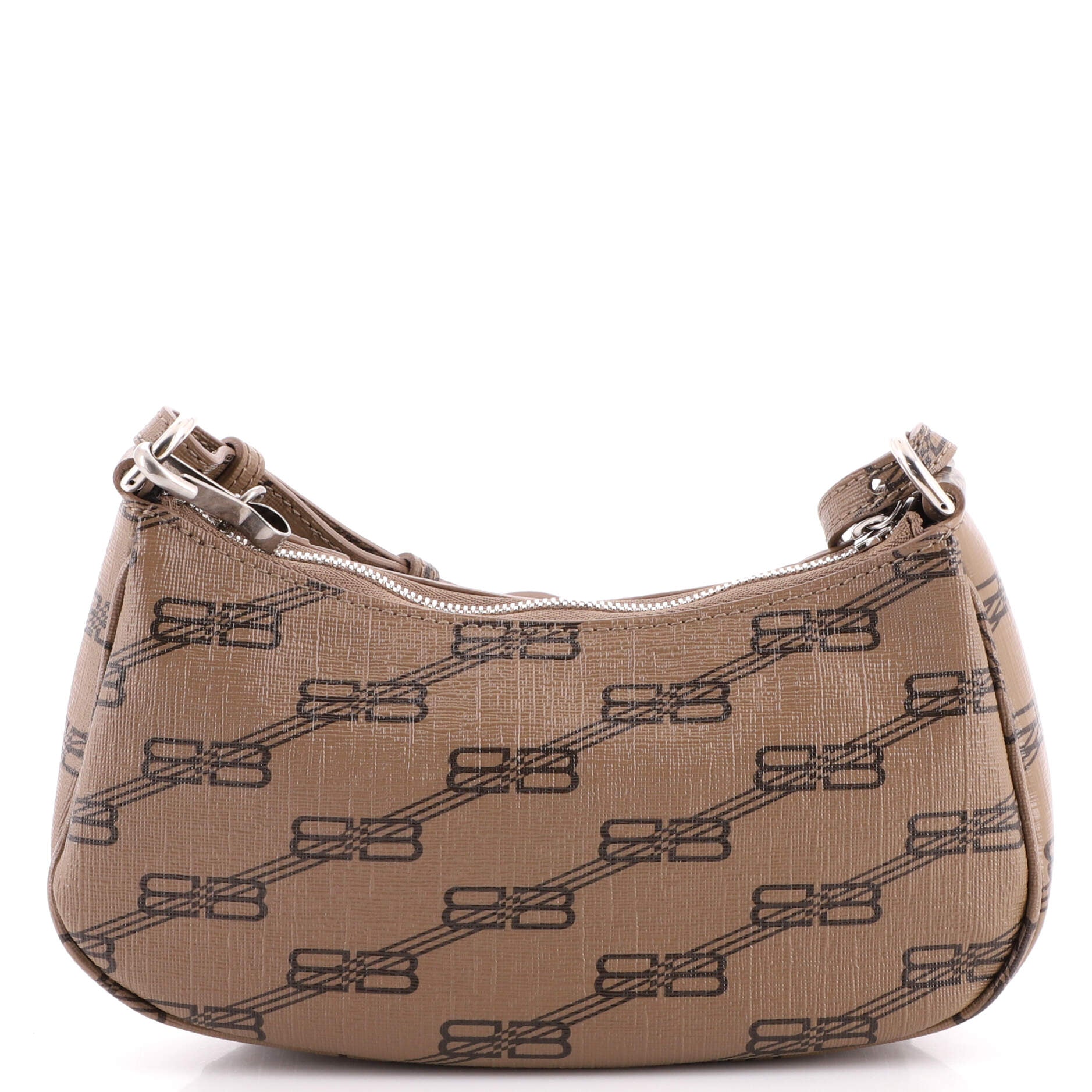 Le Cagole Giant Studs Shoulder Bag BB Monogram Coated Canvas Mini