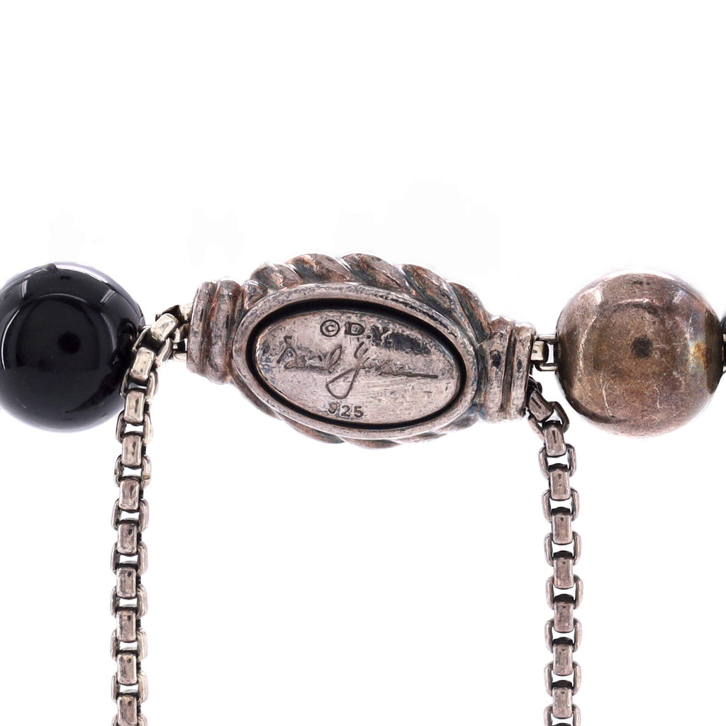 Elements Bead Bracelet Sterling Silver with Onyx and Hematite 14mm