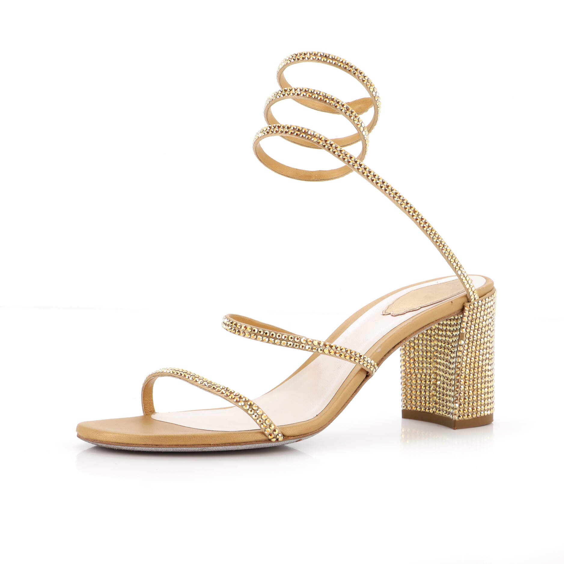 Women's Cleo Wrap Block Heeled Sandals Crystals