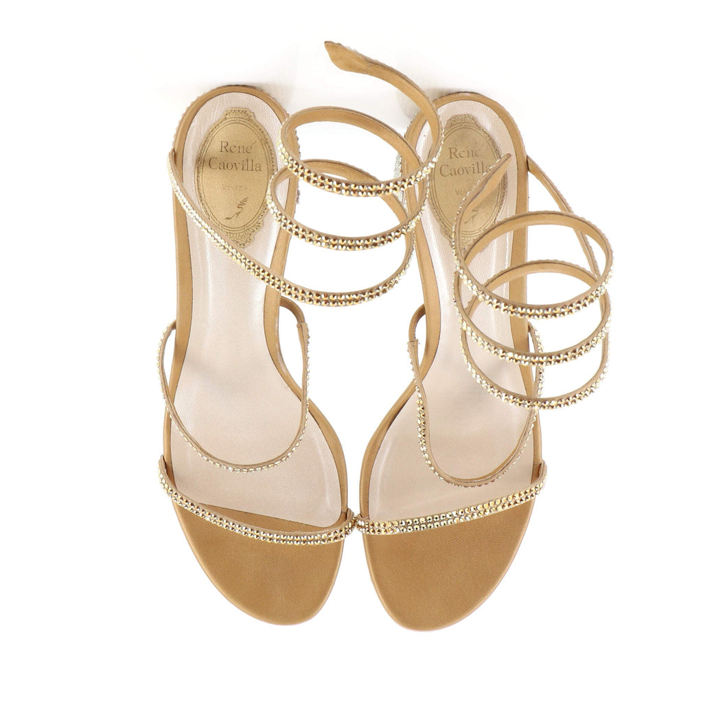 Women's Cleo Wrap Block Heeled Sandals Crystals