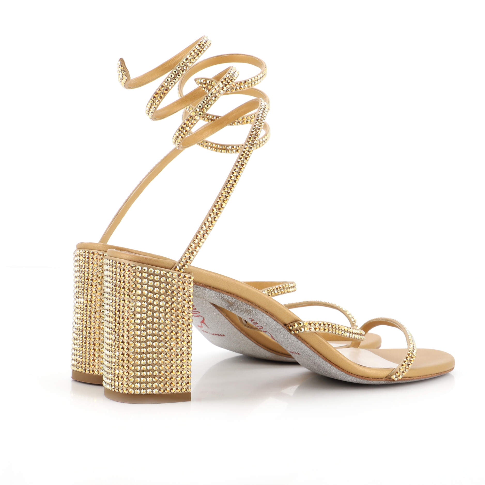 Women's Cleo Wrap Block Heeled Sandals Crystals