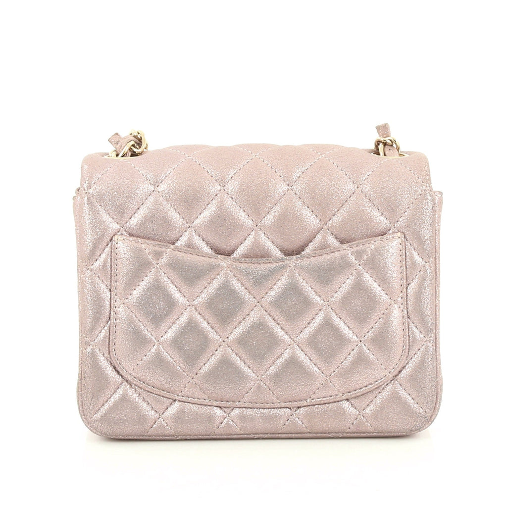 Square Classic Single Flap Bag Quilted Lambskin Mini