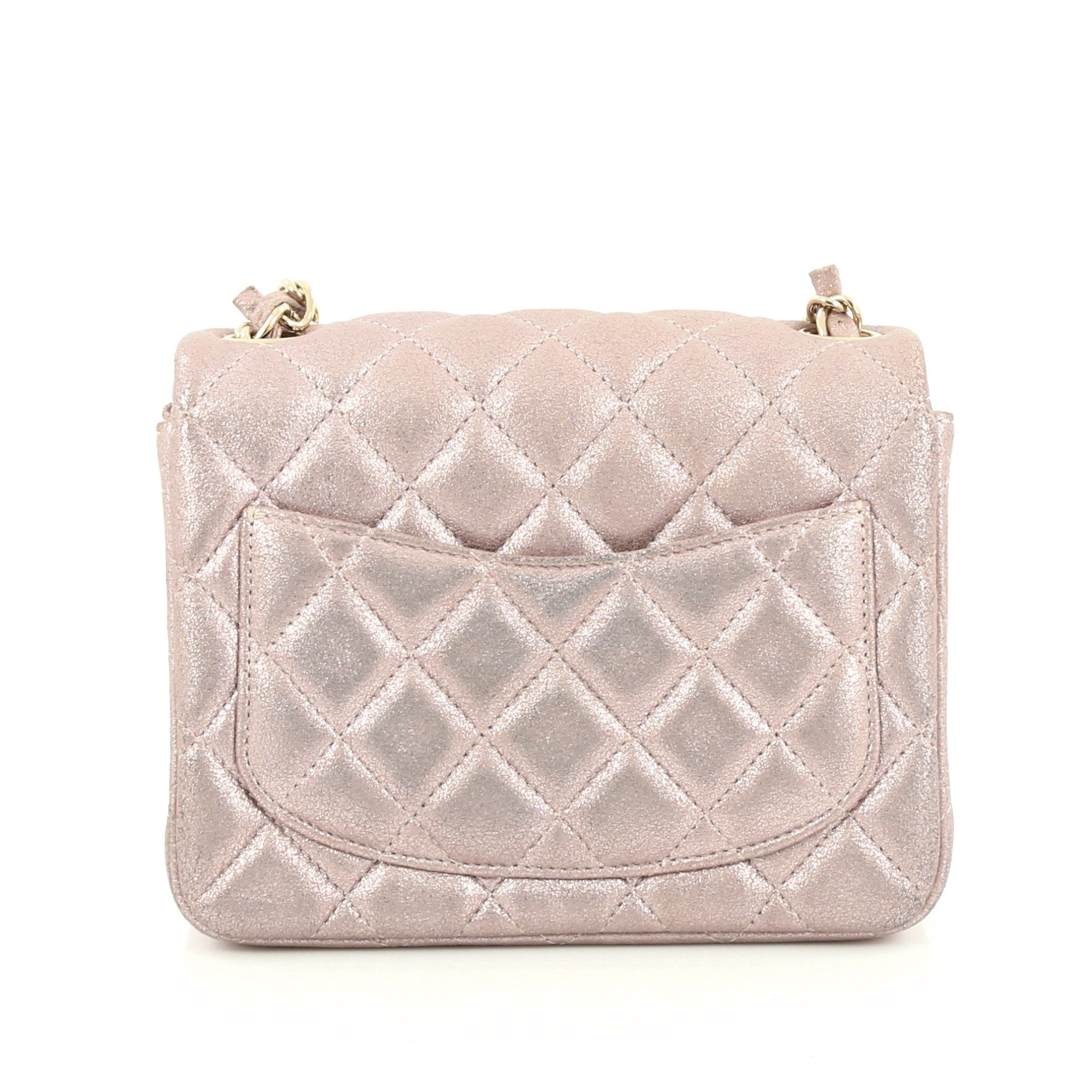 Square Classic Single Flap Bag Quilted Lambskin Mini