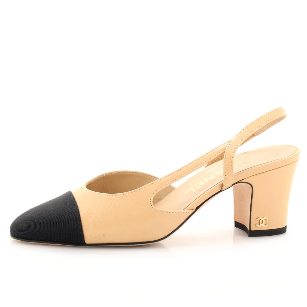 Women’s Cap Toe Slingback Pumps Leather