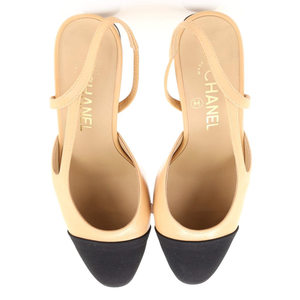 Women’s Cap Toe Slingback Pumps Leather