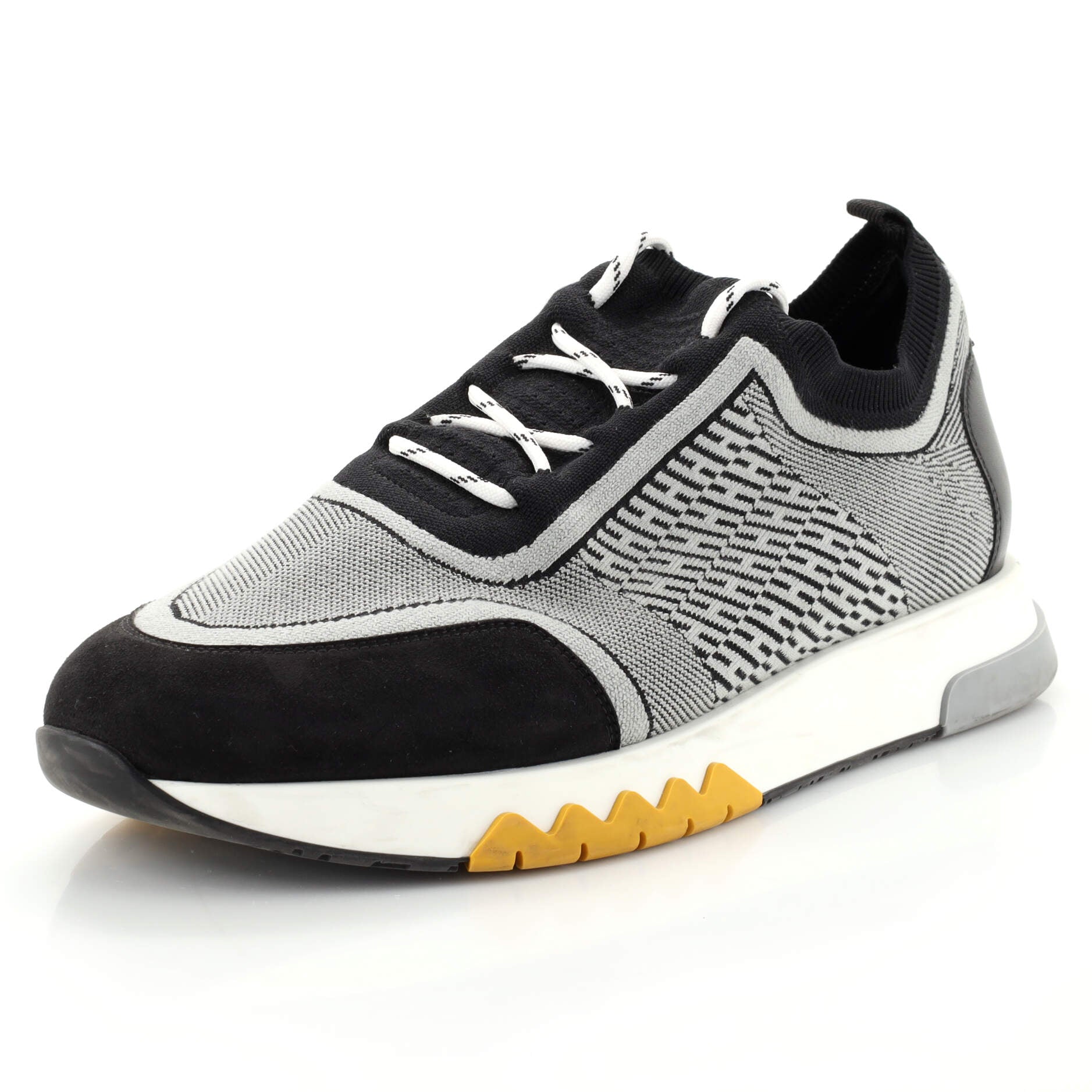 Men's Addict Sneakers Knit Fabric with Leather
