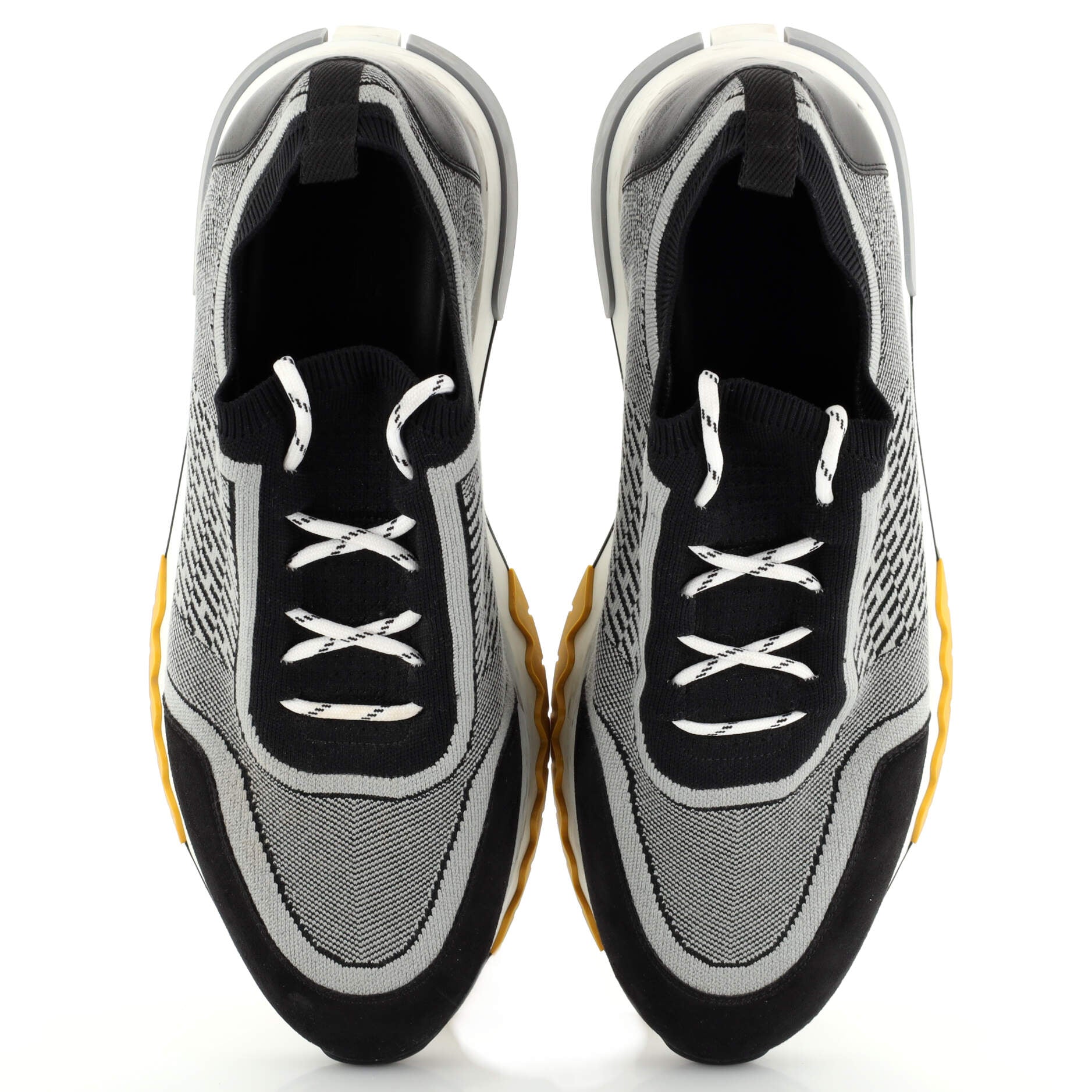 Men's Addict Sneakers Knit Fabric with Leather