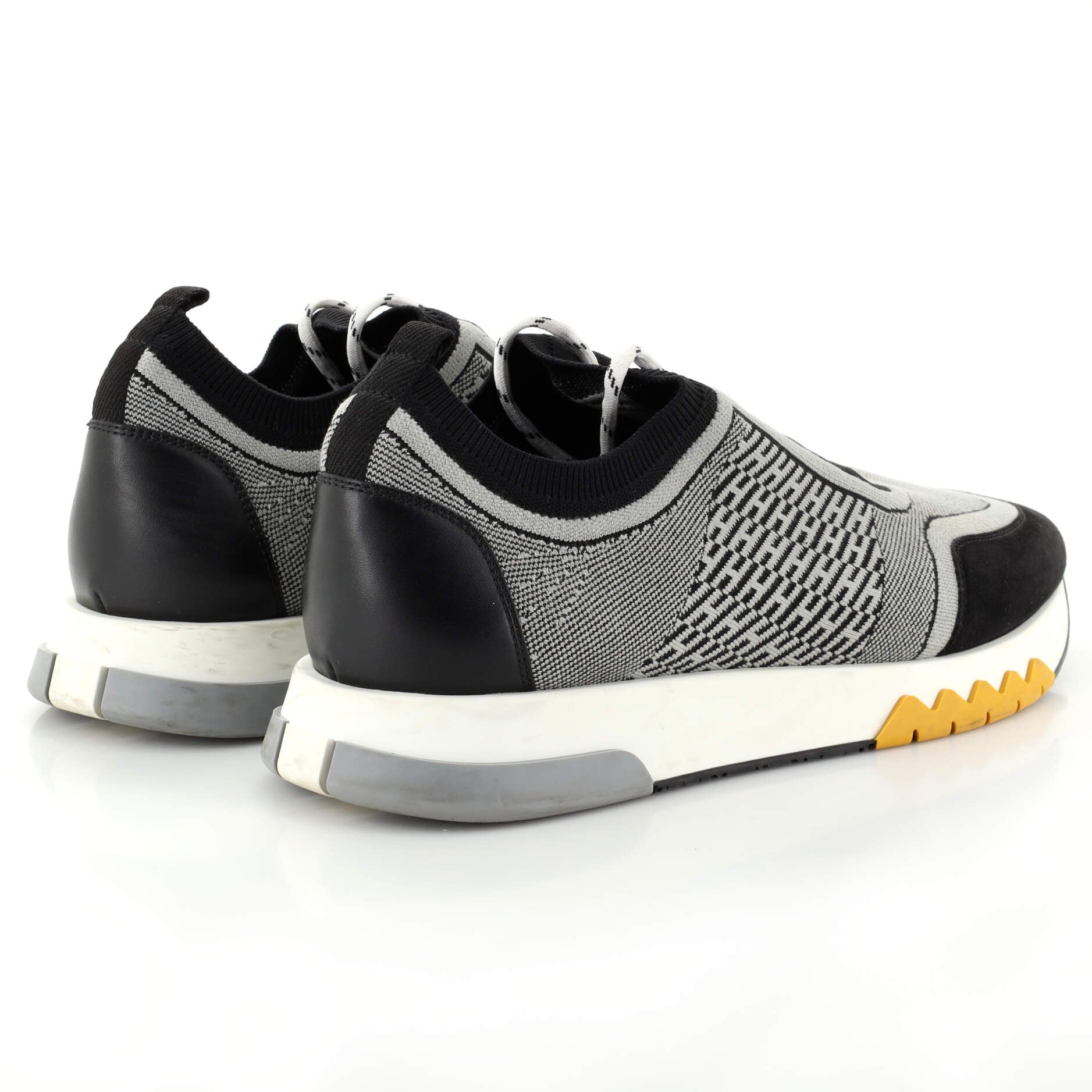 Men's Addict Sneakers Knit Fabric with Leather