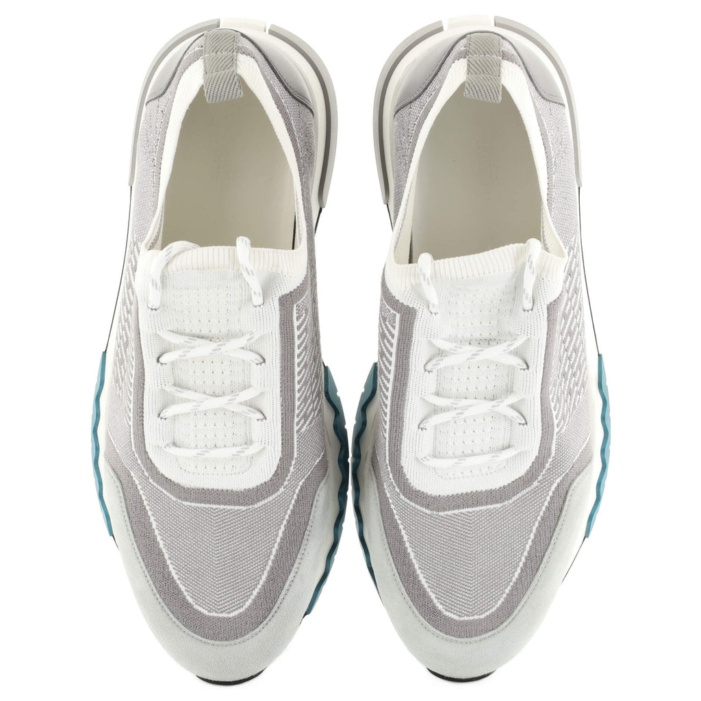 Men's Addict Sneakers Knit Fabric with Leather