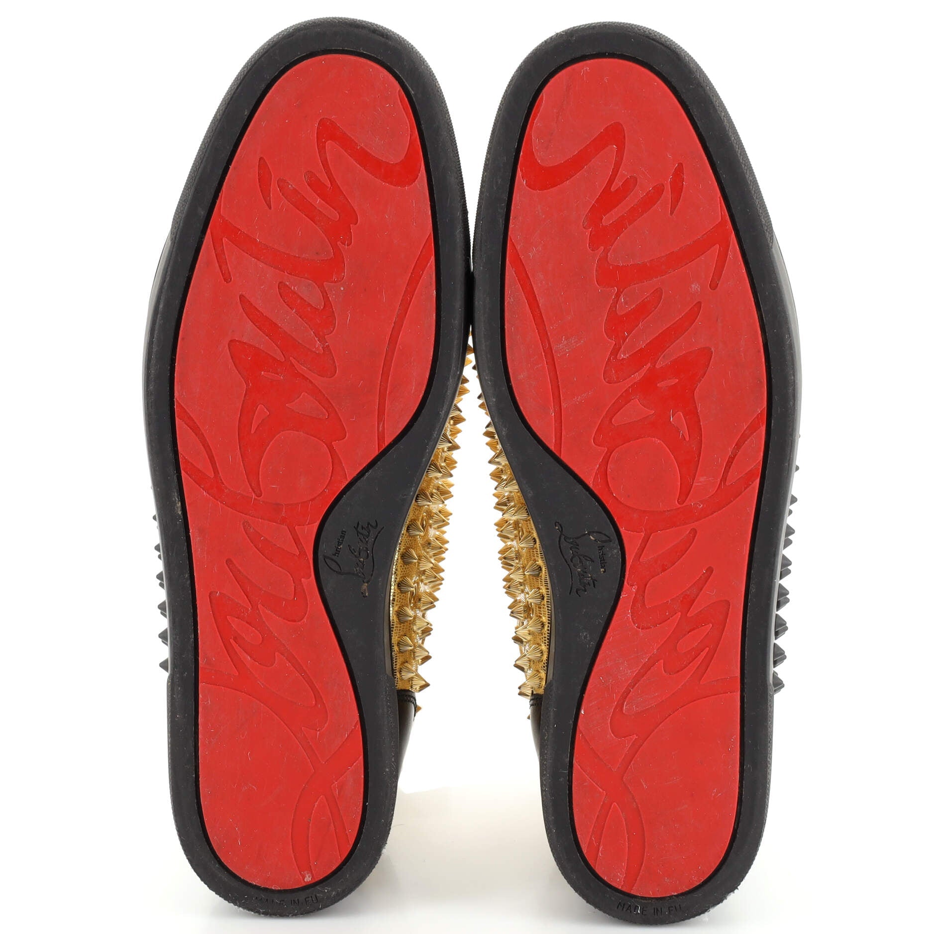 Men's Louis Spikes Flat High-Top Sneakers Studded Leather