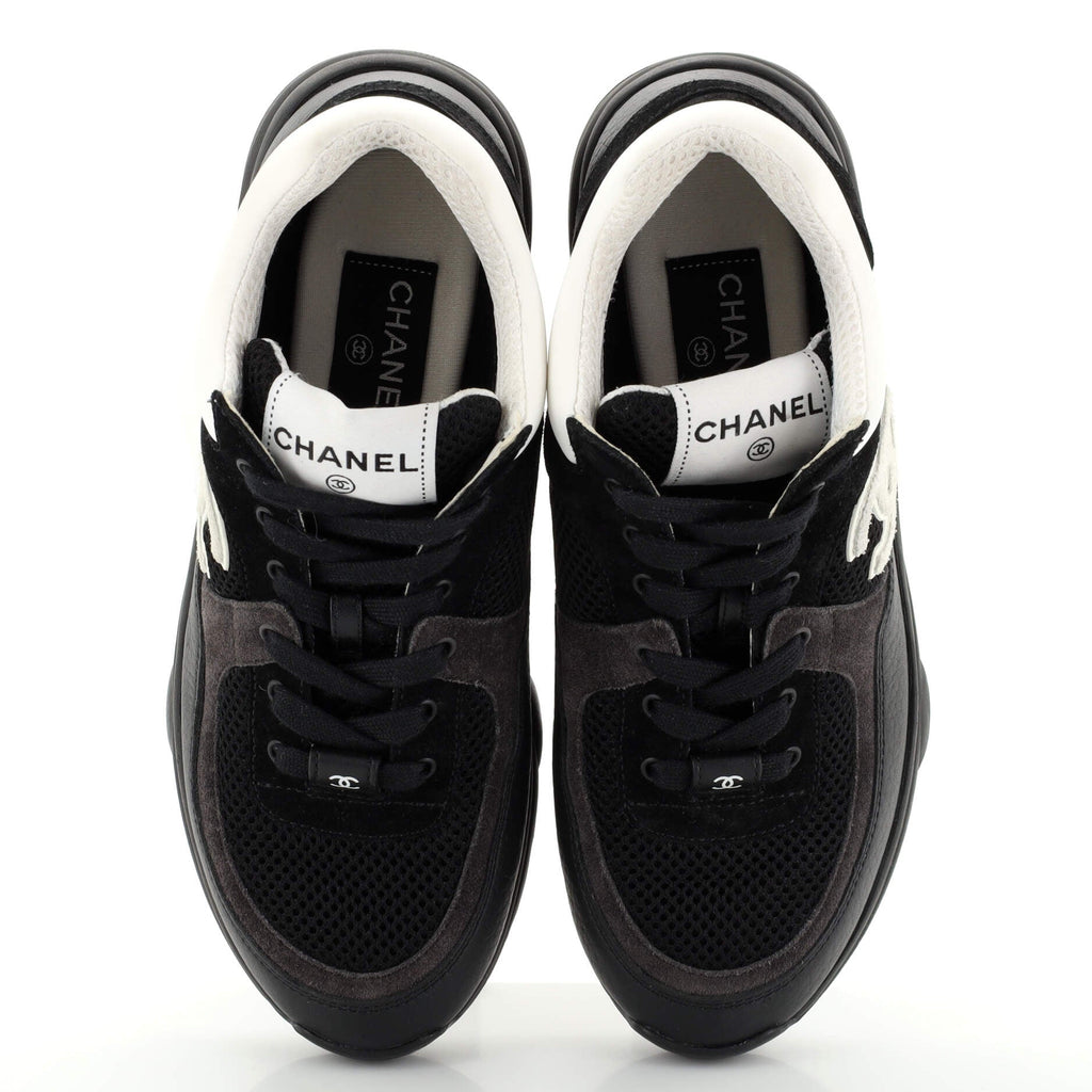Women's CC Low-Top Sneakers Leather and Fabric with Suede