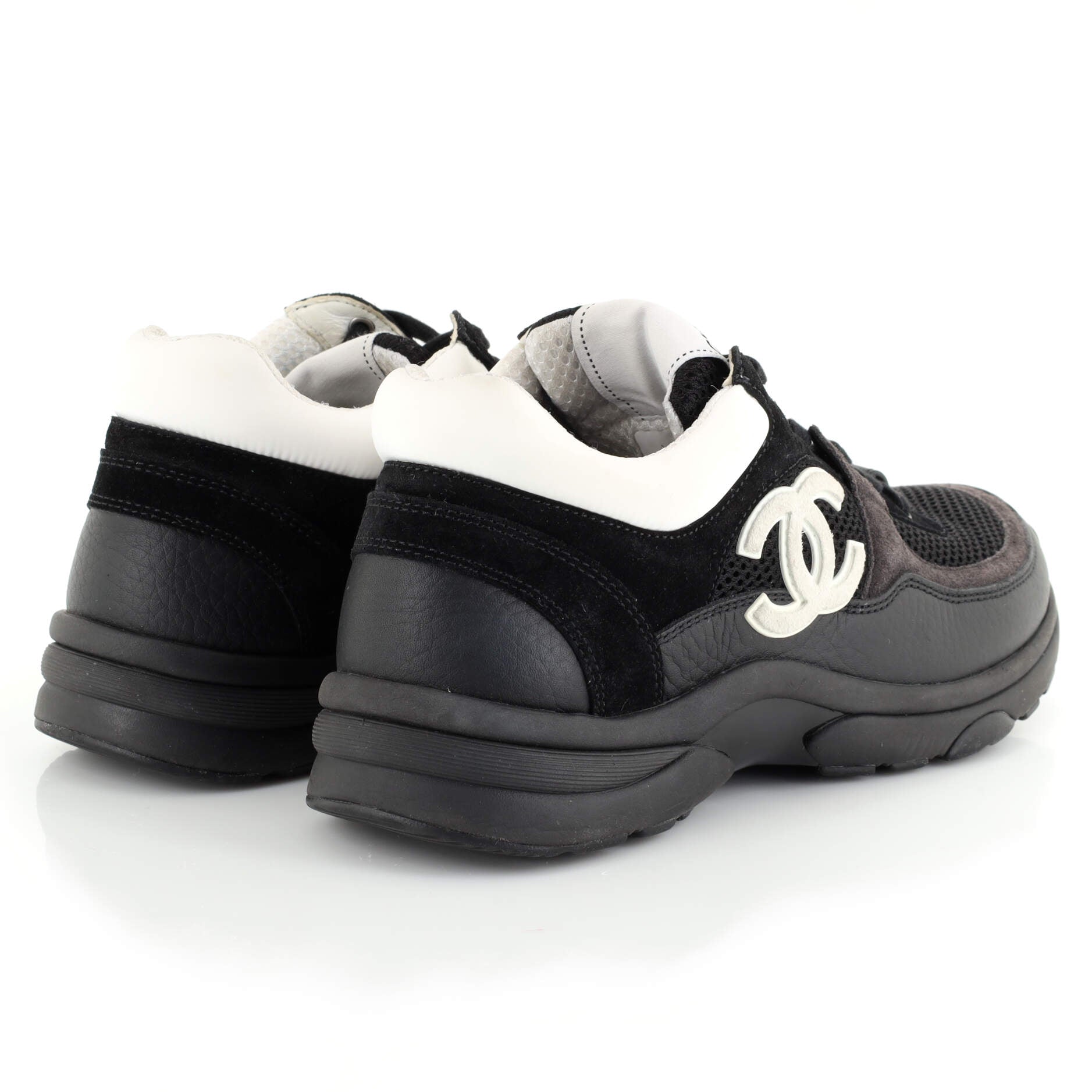 Women's CC Low-Top Sneakers Leather and Fabric with Suede