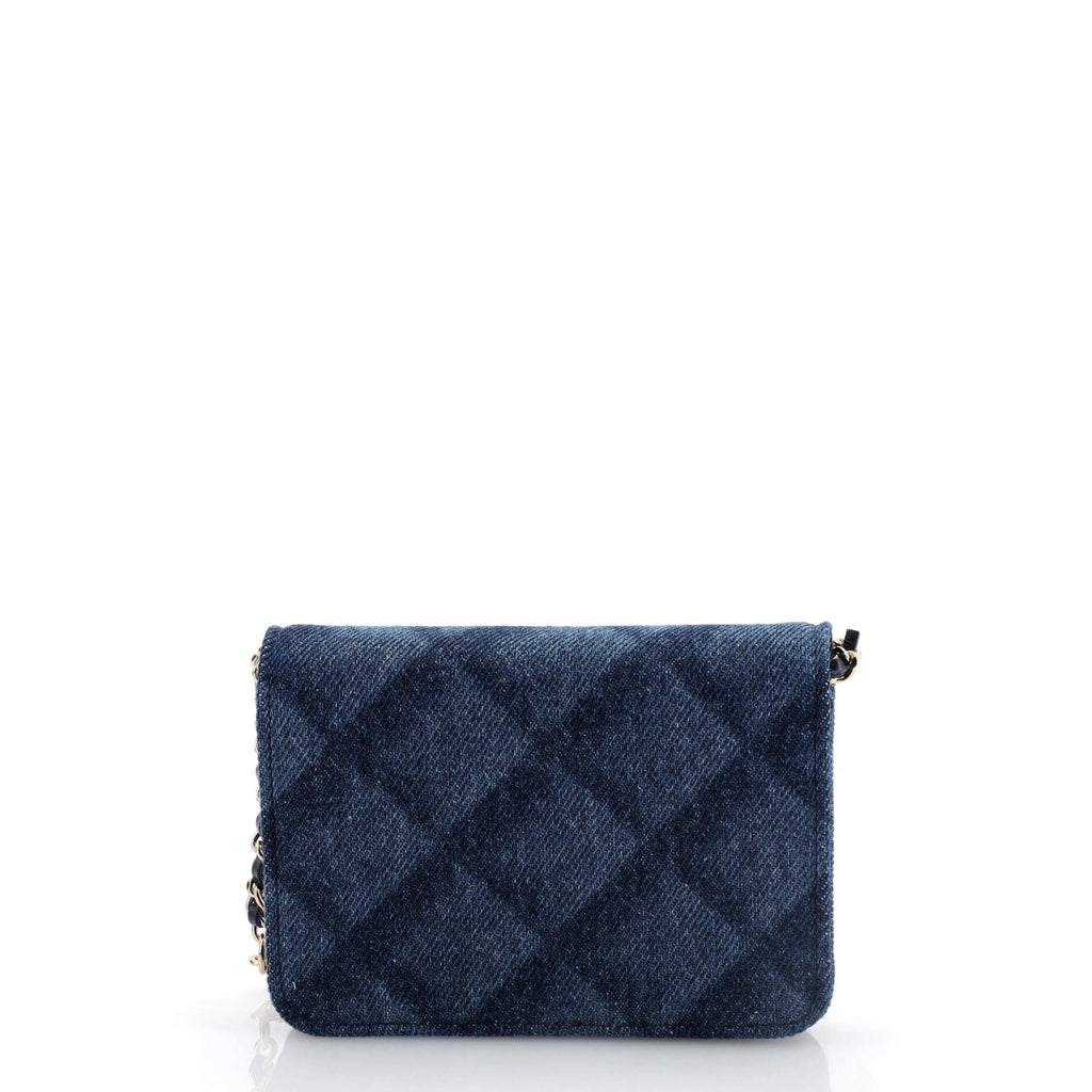 Classic Flap Belt Bag 3D Quilt Printed Denim Mini