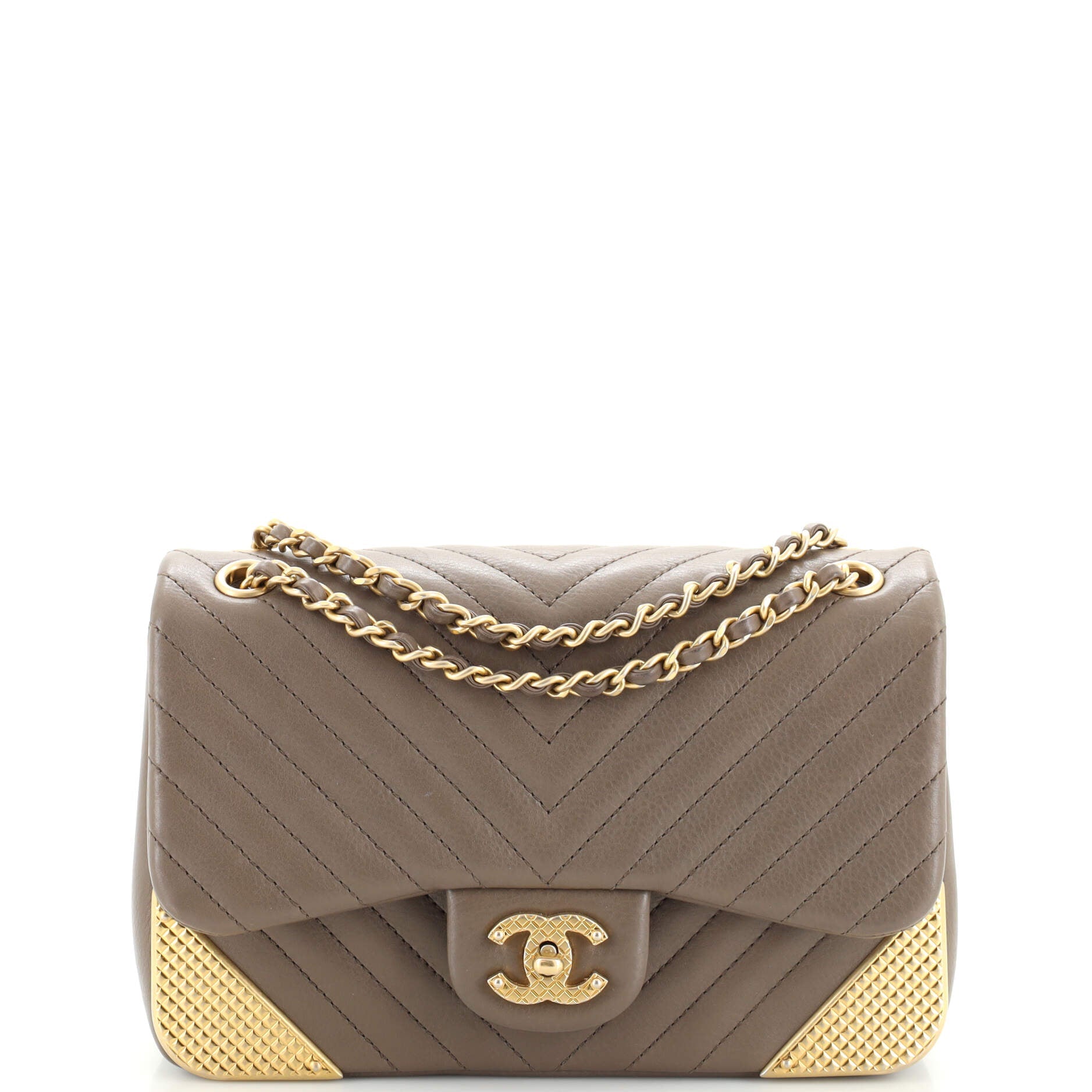 Rock the Corner Flap Bag Chevron Calfskin Mini