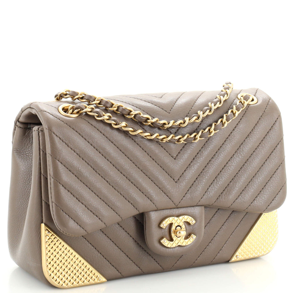 Rock the Corner Flap Bag Chevron Calfskin Mini