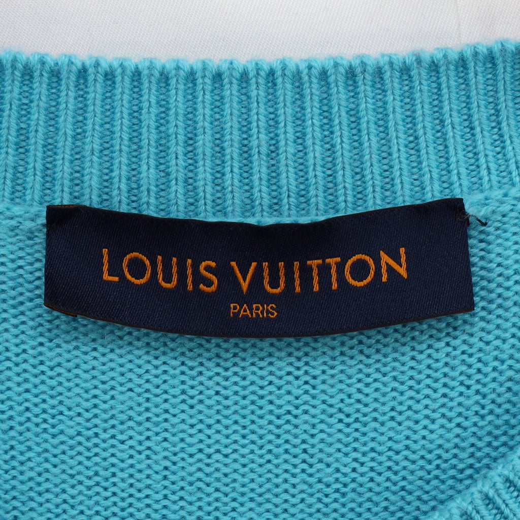 Men's Giant Distorted Damier Crewneck Sweater Wool