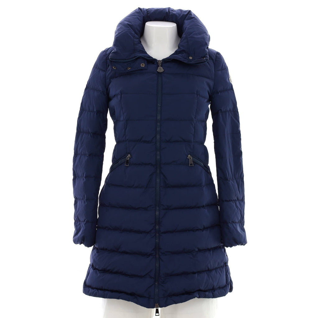 Women's Flammette Stowable Hood Long Coat Quilted Polyamide with Down
