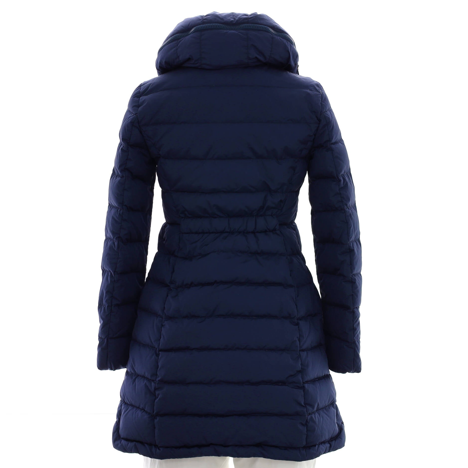 Women's Flammette Stowable Hood Long Coat Quilted Polyamide with Down