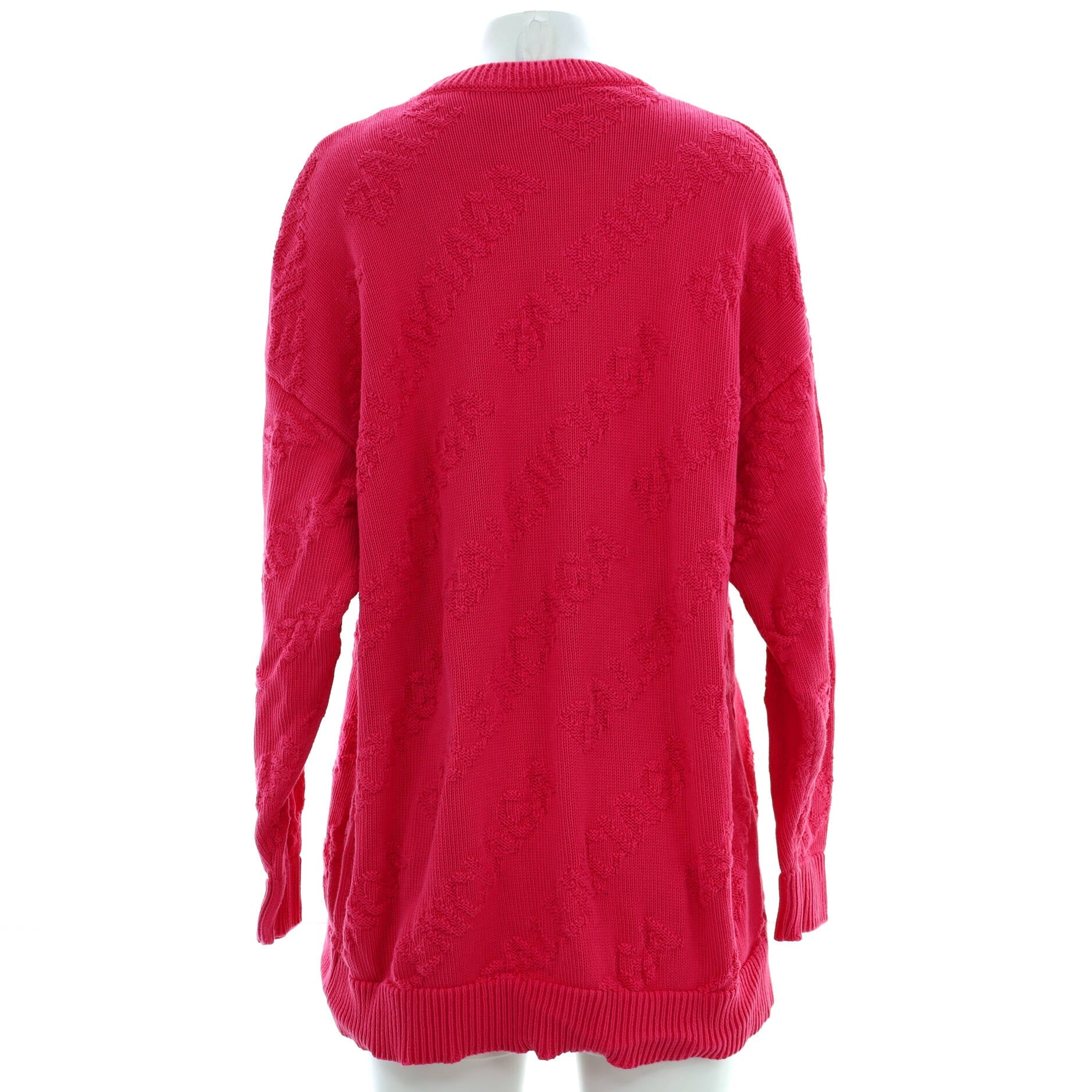 Women's Textured Logo Crewneck Sweater Cotton