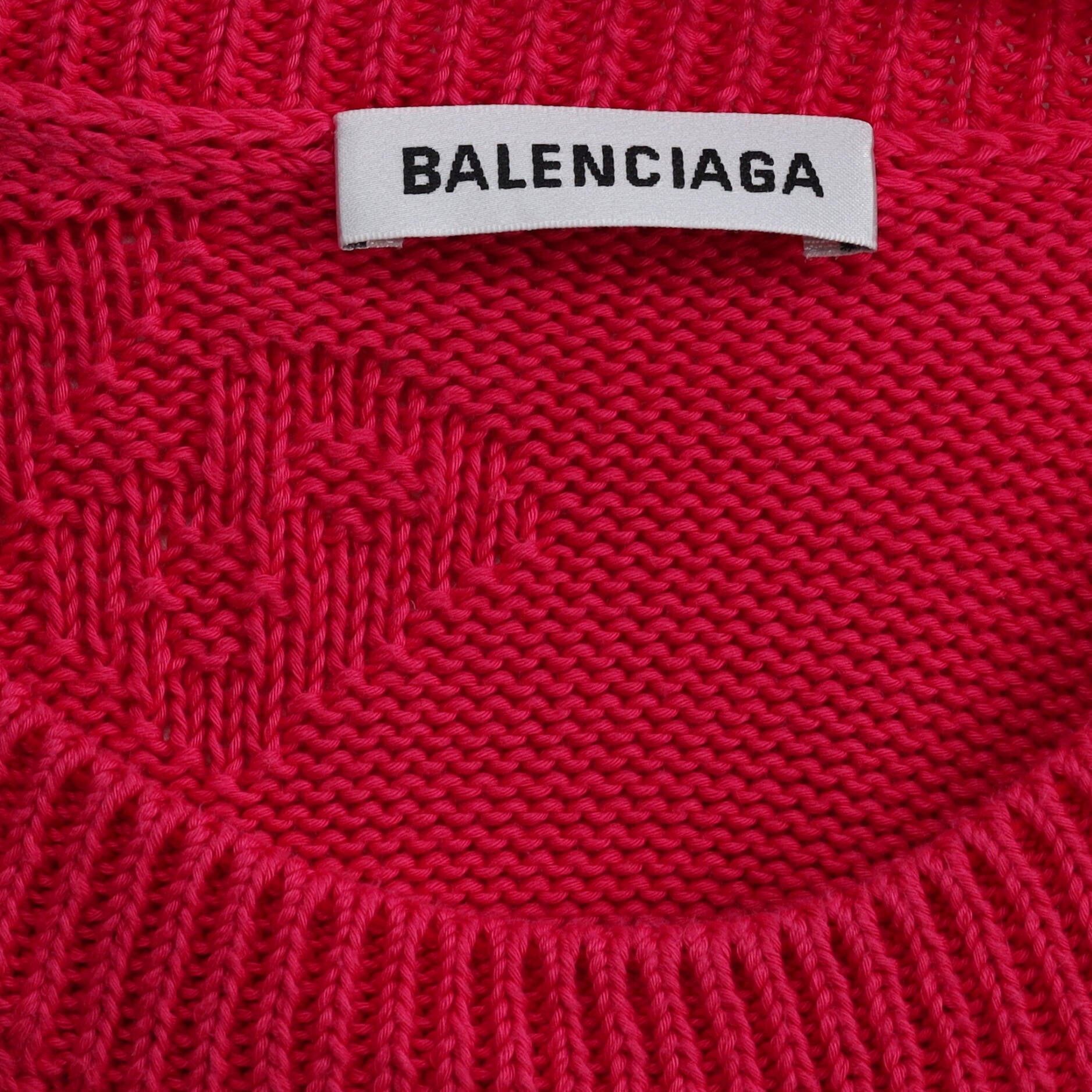 Women's Textured Logo Crewneck Sweater Cotton