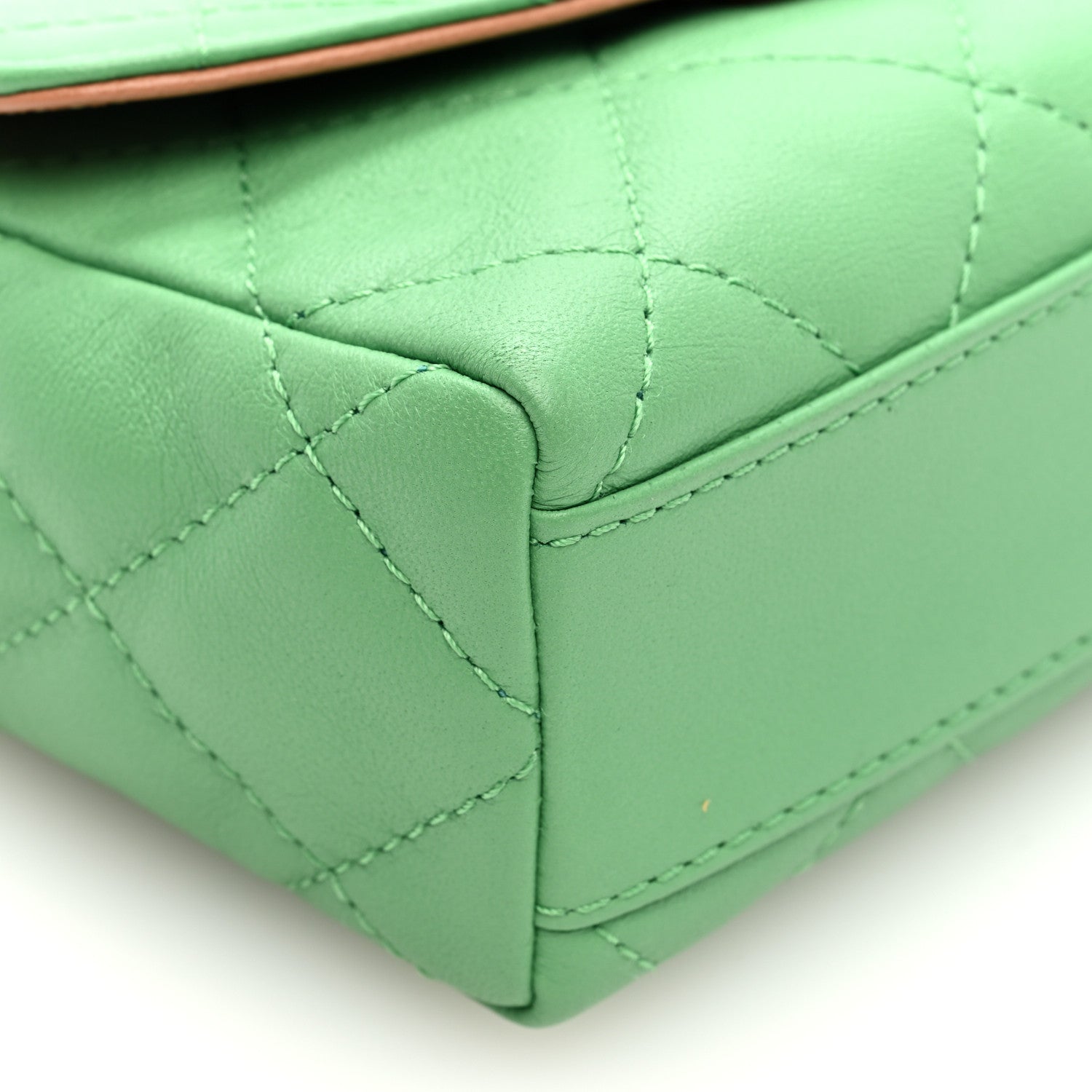 Lambskin Mixed Fibers Quilted Small Cocovado Flap Green