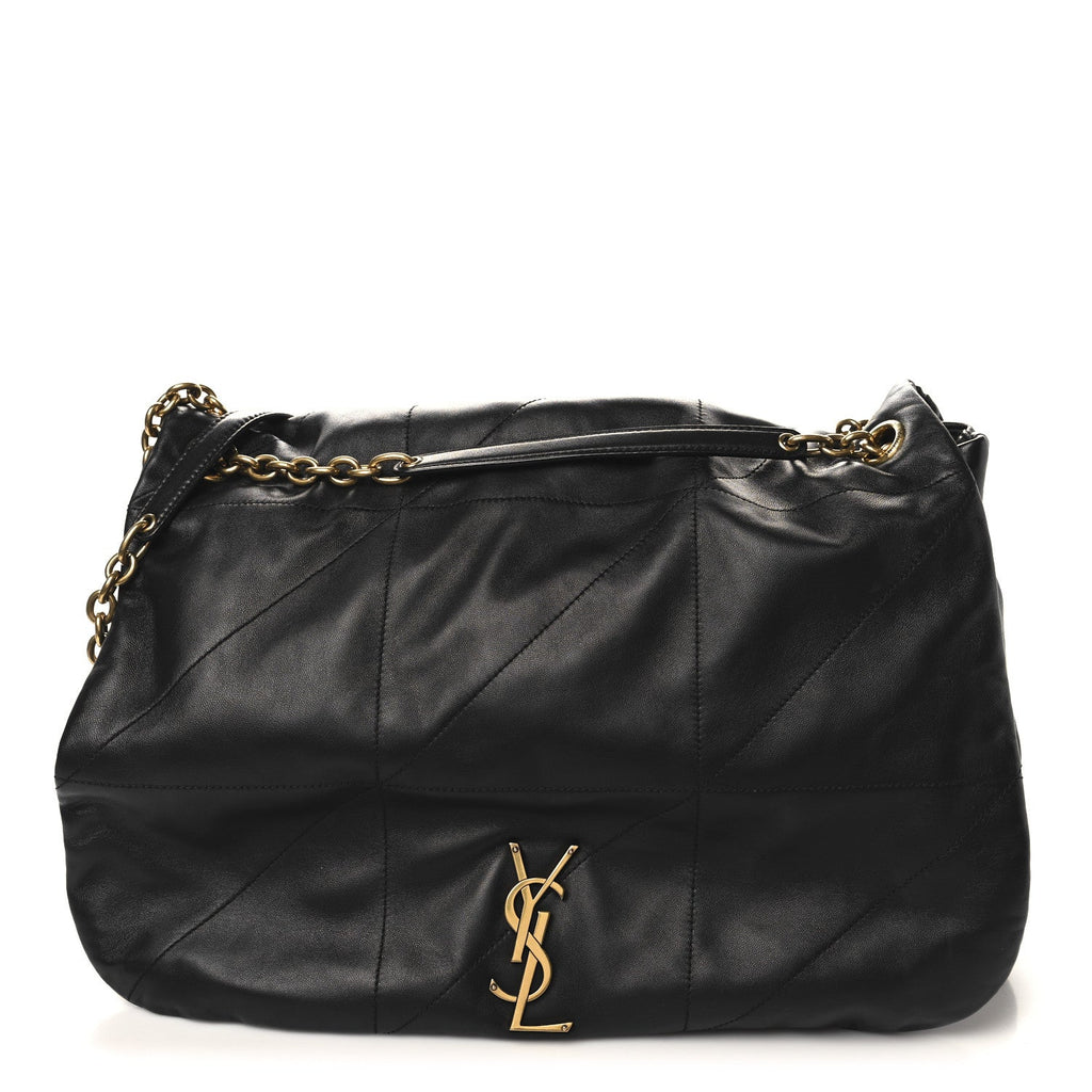 Lambskin Matelasse Monogram Large Jamie 4.3 Black
