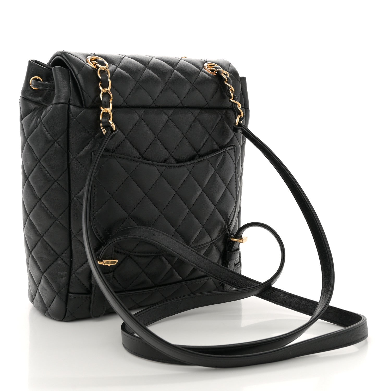 Lambskin Quilted Small Urban Spirit Backpack Black