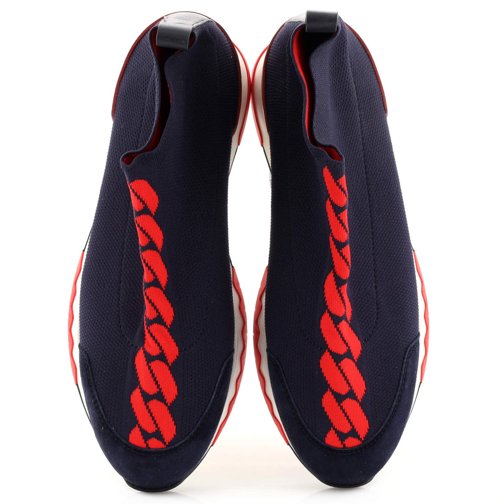 Women's Volo Sock Sneakers Knit Fabric with Leather