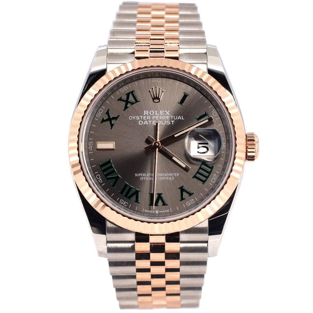 Oyster Perpetual Datejust Wimbledon Automatic Watch Stainless Steel and Rose Gold 36