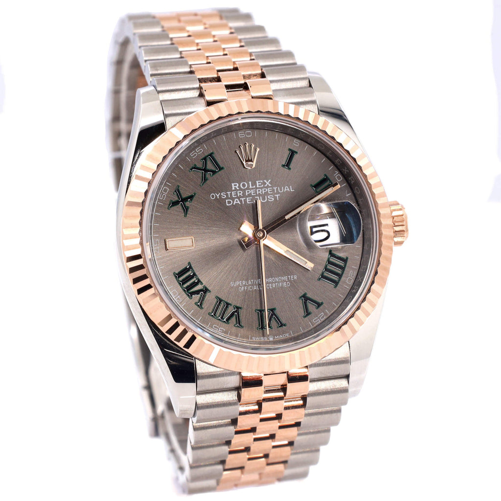 Oyster Perpetual Datejust Wimbledon Automatic Watch Stainless Steel and Rose Gold 36