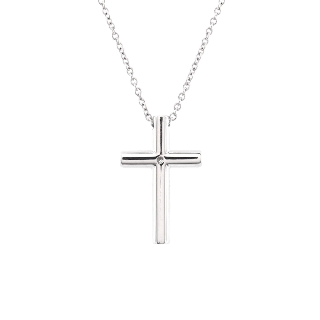Cross Pendant Necklace 18K White Gold with Diamond