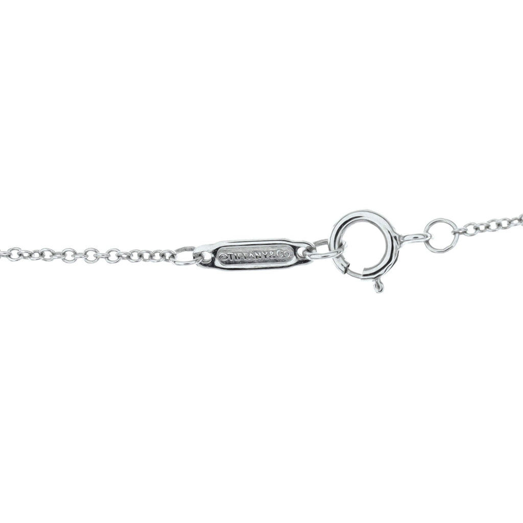 Floral Key Pendant Necklace 18K White Gold with Diamonds