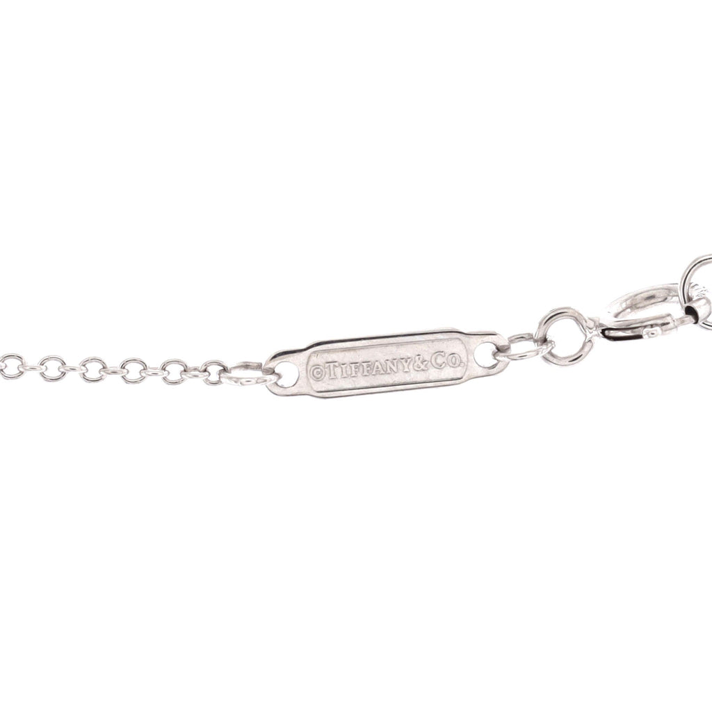 T Smile Pendant Necklace 18K White Gold with Pink Sapphires Mini
