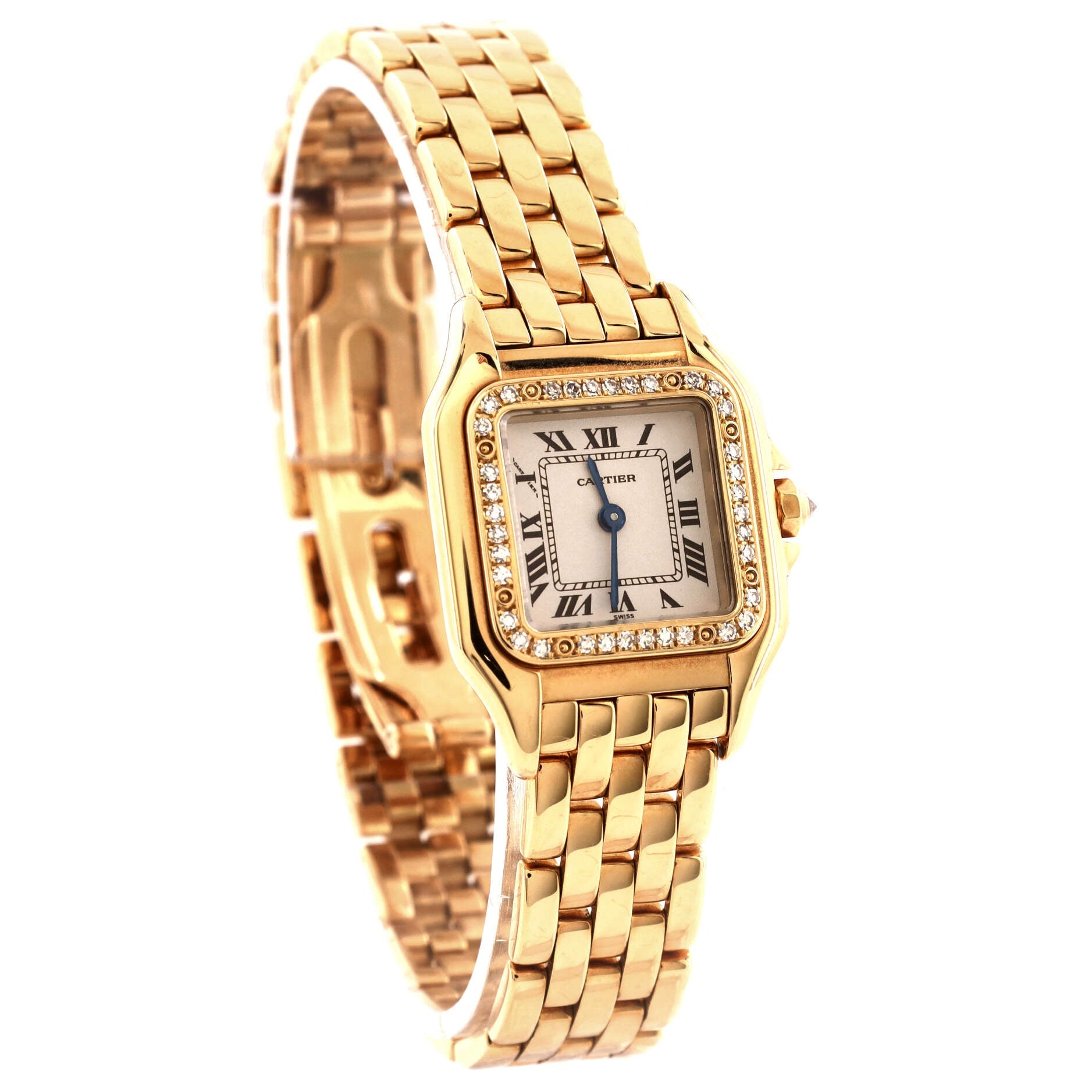 Panthere de Cartier Quartz Watch Yellow Gold with Diamond Bezel 22