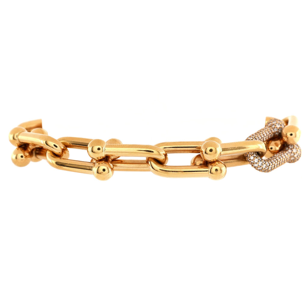 HardWear Link Bracelet 18K Yellow Gold with Diamonds Large