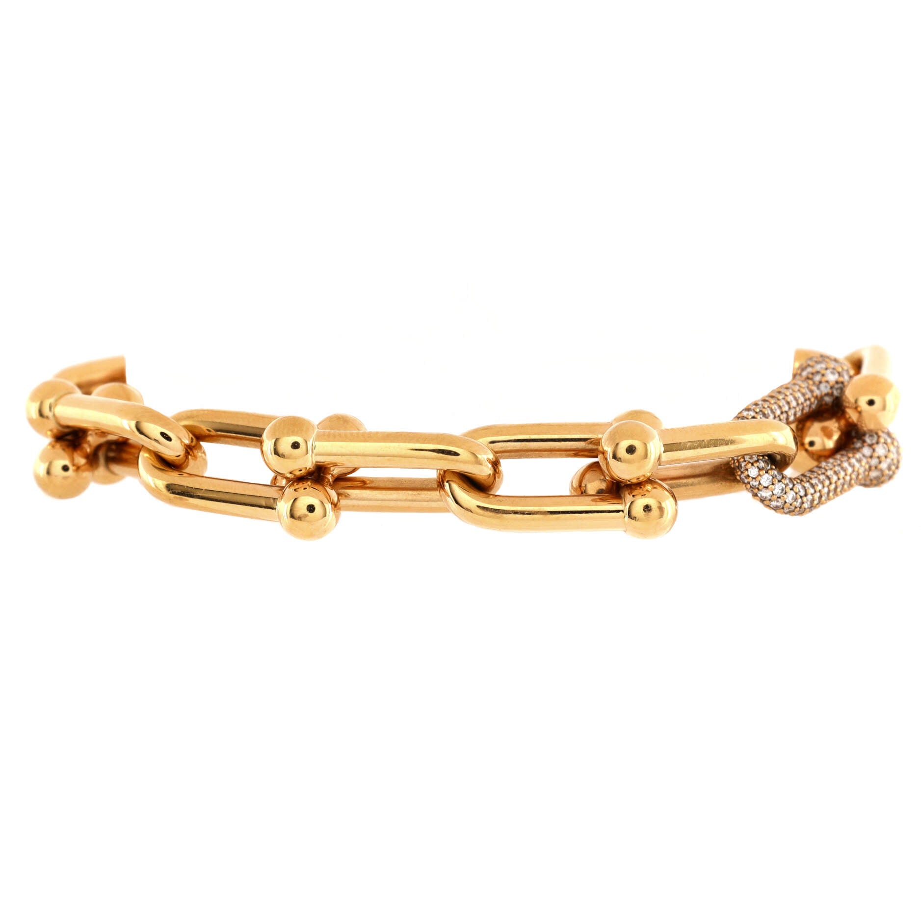 HardWear Link Bracelet 18K Yellow Gold with Diamonds Large