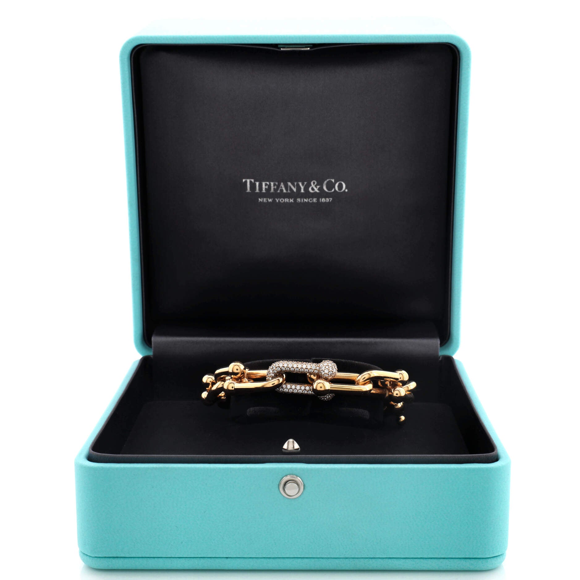 HardWear Link Bracelet 18K Yellow Gold with Diamonds Large