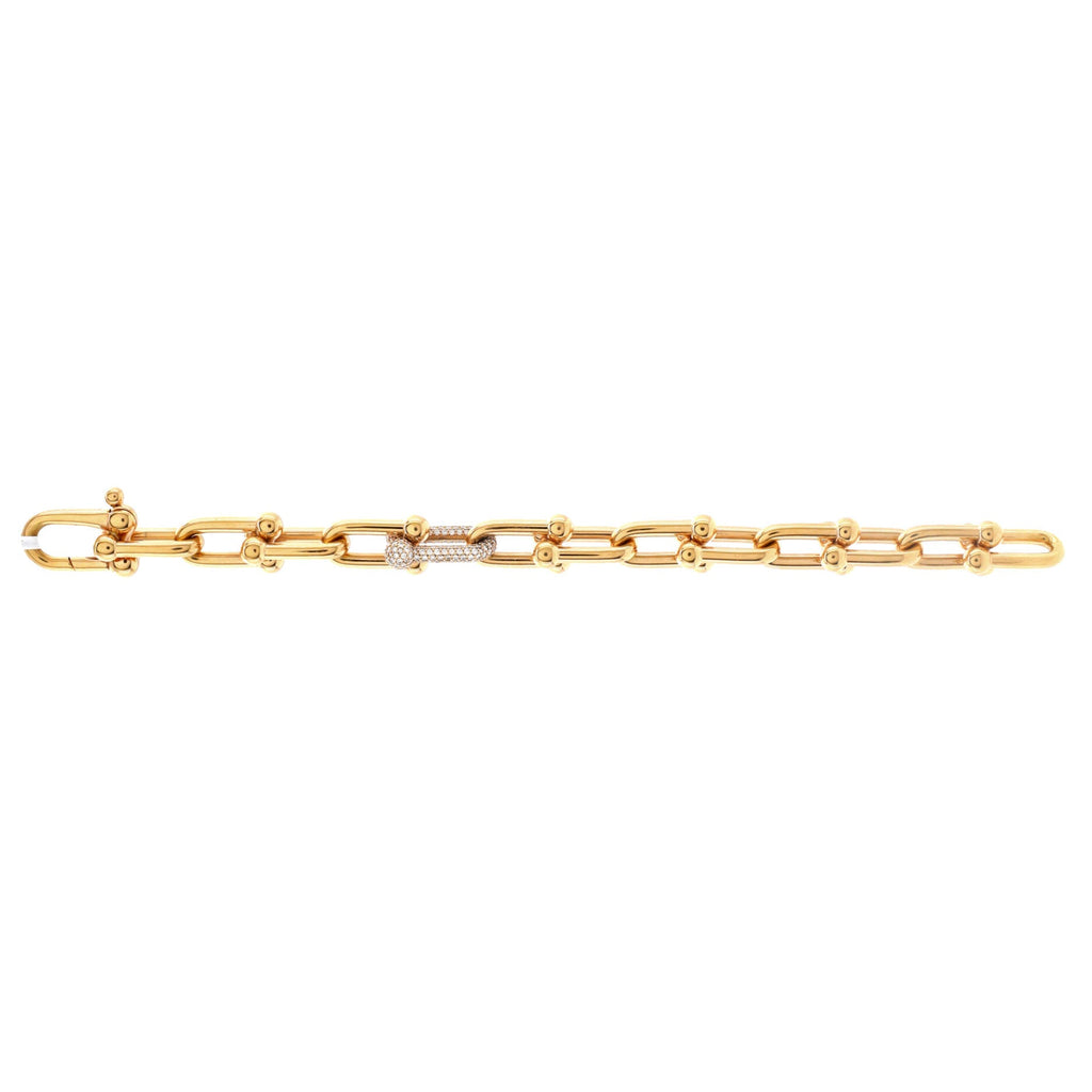 HardWear Link Bracelet 18K Yellow Gold with Diamonds Large
