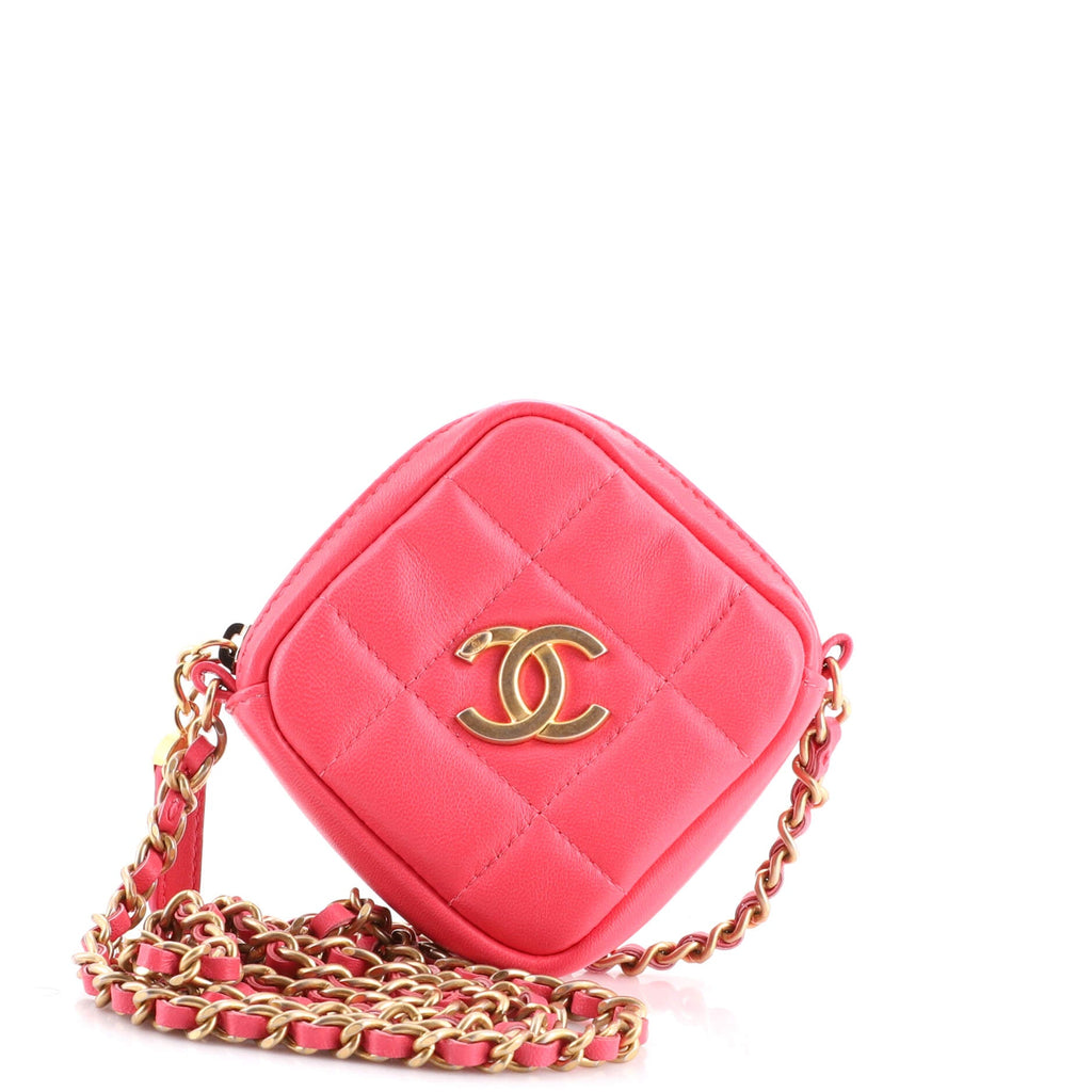 Diamond Clutch with Chain Quilted Lambskin